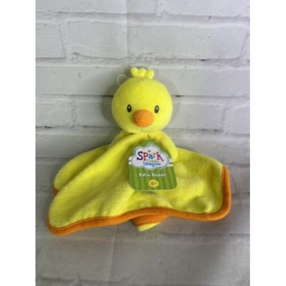Spark Create Imagine Bath Buddy Yellow Duck Wash Cloth Lovey Toy NEW